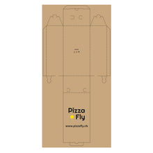 Pizzakarton Modell Calzone "Pizza Fly" braun, 30x16x10 cm