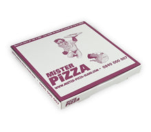 Pizzakarton Modell Italia Kraft "Mister Pizza" weiss, 30x30x3 cm