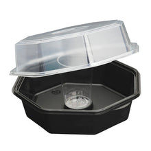 Schale mit Dressingglas 950ml PS, transp./schwarz, 190x190x70mm,