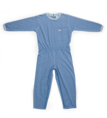 Pflegeoverall lang Grösse S unisex, kornblume Baumwolle/Polyester