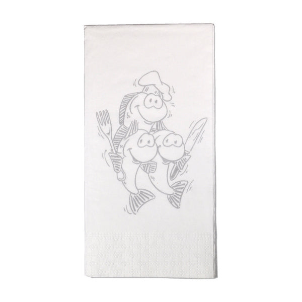 Serviette Tissue "Des Trois Sifflets" weiss, 40 x 40 cm, 3-lagig,