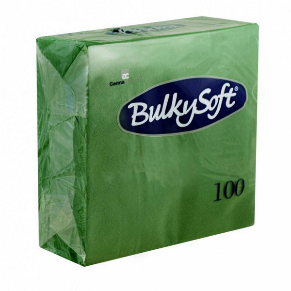 Servietten Bulkysoft 2-lagig, 1/4 Falz tannengrün 33x33cm