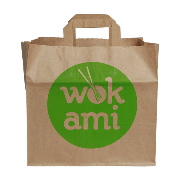Papiertragetasche "Wokami" braun, 70 g/m2 26x17x25 cm
