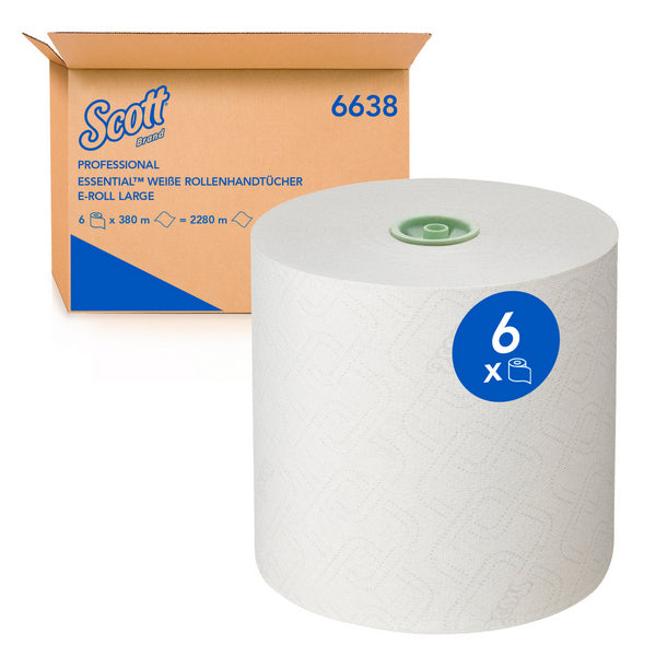 ICON Rollenhandtuch Scott Essential 1-lagig, weiss 19,1cm x 380m