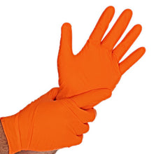 Handschuhe Nitril Diamond Grip orange puderfrei M