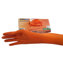 Handschuhe Nitril Diamond Grip orange puderfrei XL