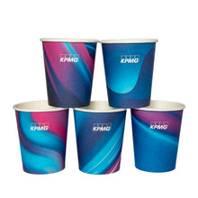 Kartonbecher 2,3 dl (8oz) mit PE-Besch. weiss, bedr. "KPMG" Ø 80m