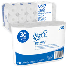 WC-Papier Scott Essential, 2-lg. weiss, 600 Blatt 9,3x12 cm
