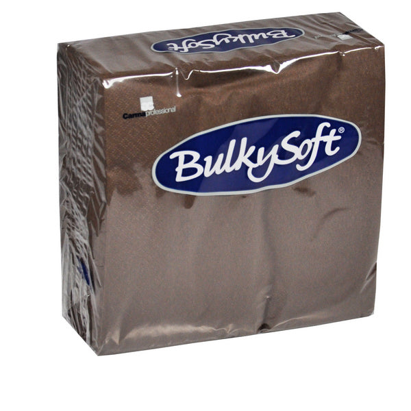 Servietten Bulkysoft 3-lagig, 1/4 Falz braun 40x40cm