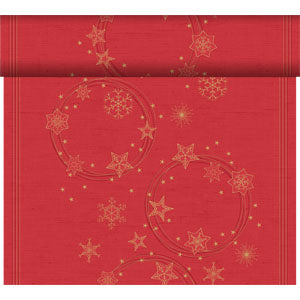 Dunicel Tischläufer Tête-à-Tête Star Shine Red 0,4 x 4,8 m