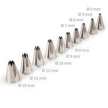 Sterntüllen 10 Stk. zu Spritzbeutel Edelstahl Set 4 mm bis 15 mm