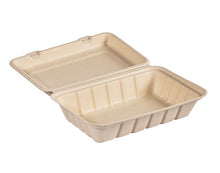 Menubox rechteckig aus Bagasse braun 850 ml