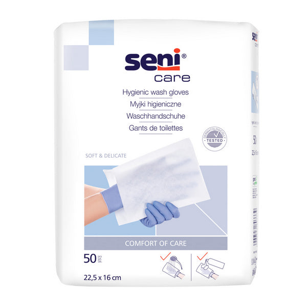 Seni Care Waschhandschuhe unfoliert 16 x 22,5 cm