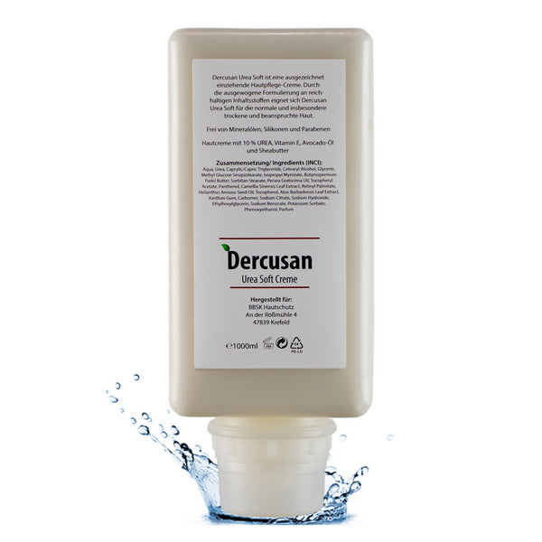 Dercusan Urea Soft Hautpflegecreme mit 10% Urea 1L Softflasche