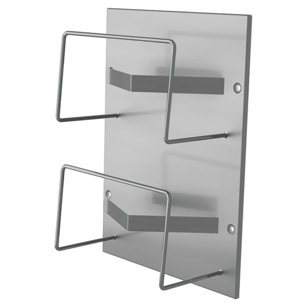 Wandhalter für 2 Handschuhboxen Edelstahl, 25.4x34cm mit Feder