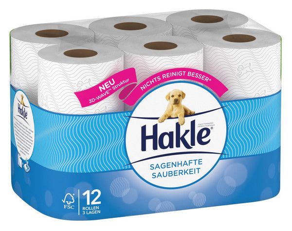 WC-Papier Hakle Sagenhafte Sauberk. weiss, 3lg. 9,9x12cm, 150 Bla