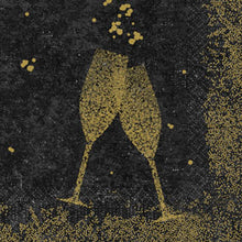Zelltuch Servietten 3-lagig 1/4 Falz Celebrate Black 33 x 33 cm