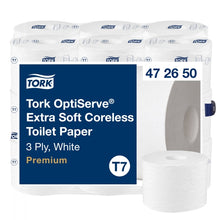 WC-Papier ohne Hülse OptiServe Premium T7 weiss,  3-lagig 9,3x11,