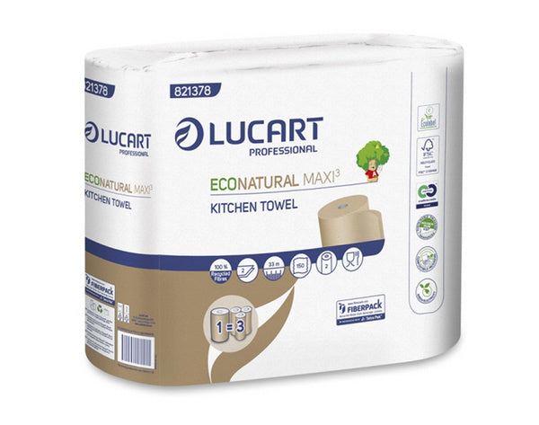 Haushaltrollen MAXI Eco Natural, 2-lagig nature, Recycling 22,8x2
