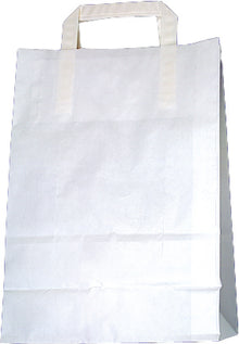 Papiertragtasche Kraft 100g/m2 weiss 32+17x38cm