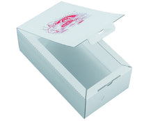 Pizzakarton Calzone 300 x 160 x 10 cm Weiss / Farbdekor