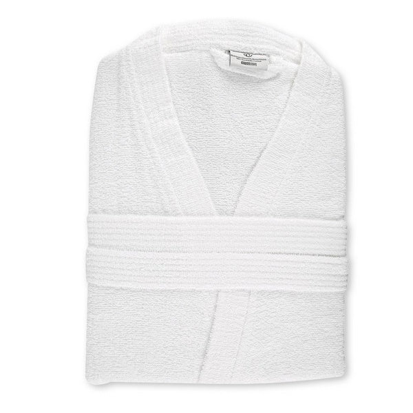 Bademantel Kimono XL 100 % Baumwolle weiss 120 cm