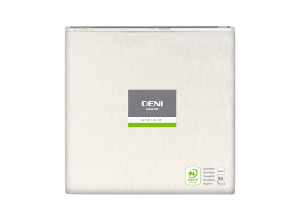 Servietten Airlaid Deni meet, weiss 40x40 cm, 1/4 Falz