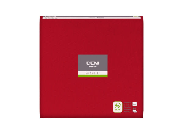 Servietten Airlaid Deni meet, rot 40x40 cm, 1/4 Falz