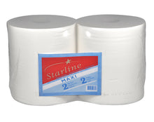 Putztuchrollen Maxi Starline, 2-lagig weiss, Zellstoff 29x36cm,90