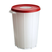Abfalleimer aus Kunststoff Weiss, roter Deckel 36X50cm, 36L