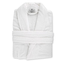 Bademantel XL Schalkragen Baumwoll weiss 120 cm