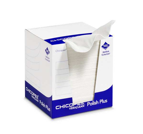 Reinigungstuch Veraclean Polishplus weiss 34x32cm