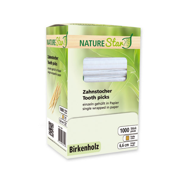 Zahnstocher 6.5 cm Birkenholz gehülst Papier
