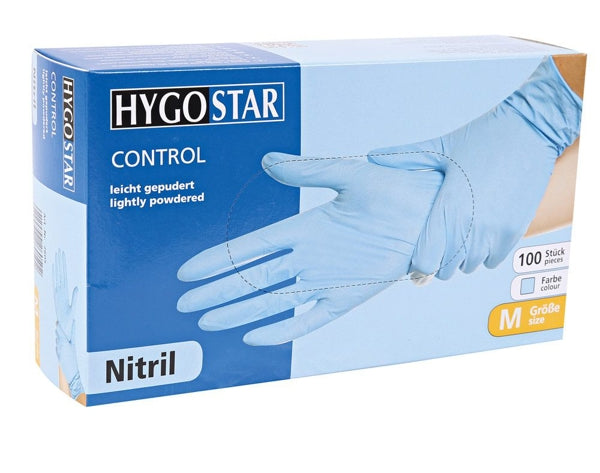 Handschuhe Nitril CONTROL blau, l. gepudert M