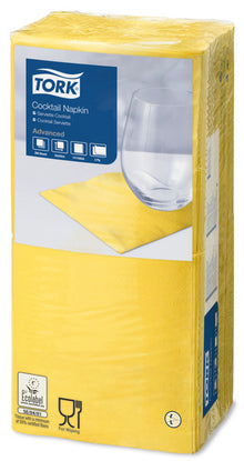 Servietten 2-lagig Tork Advanced gelb 24x24cm, 1/4 Falz