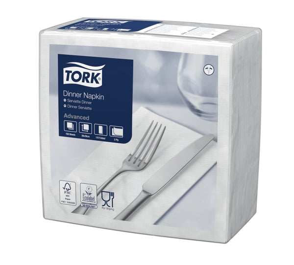 Servietten 2-lagig Tork Advanced weiss 39x39cm, 1/8 Falz