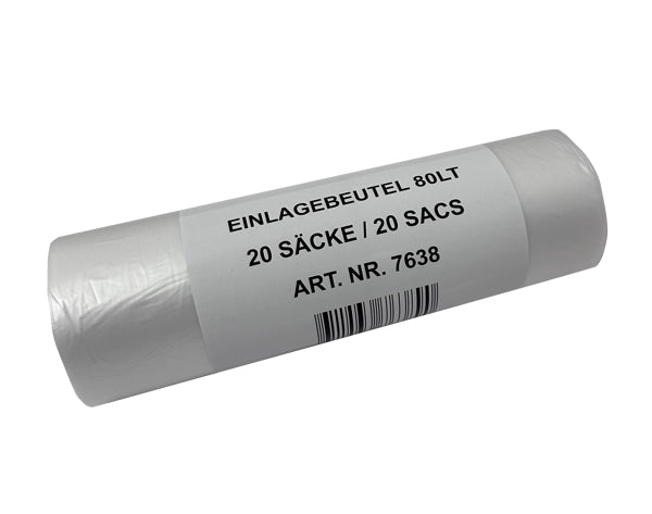 Einlagebeutel 80lt 0.012mm transparent 360/340x880mm