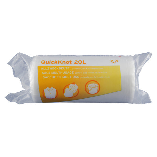Einlagebeutel 20lt Quicktie HD-PE transparent 460x660mm, 0.009mm
