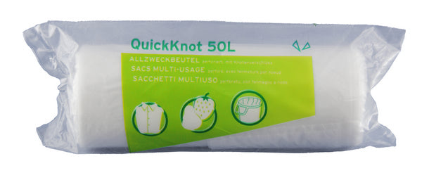 Einlagebeutel 50lt Quicktie HD-PE transparent 560x860mm, 0.01mm