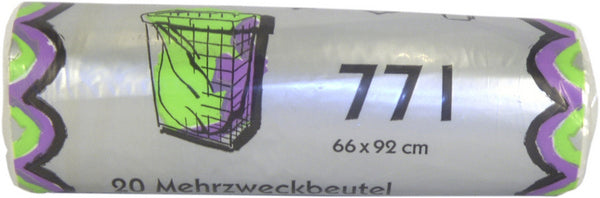 Einlagebeutel 77lt PE-HD, 0.008mm transparent 330/330x920mm