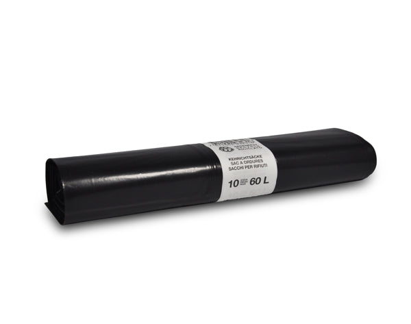 Kehrichtsäcke 60lt OKS, LD-PE, 0.045mm schwarz 290/260x1000mm