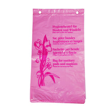 Hygienebeutel geblockt, HD-PE rosa 190x330+25mm,