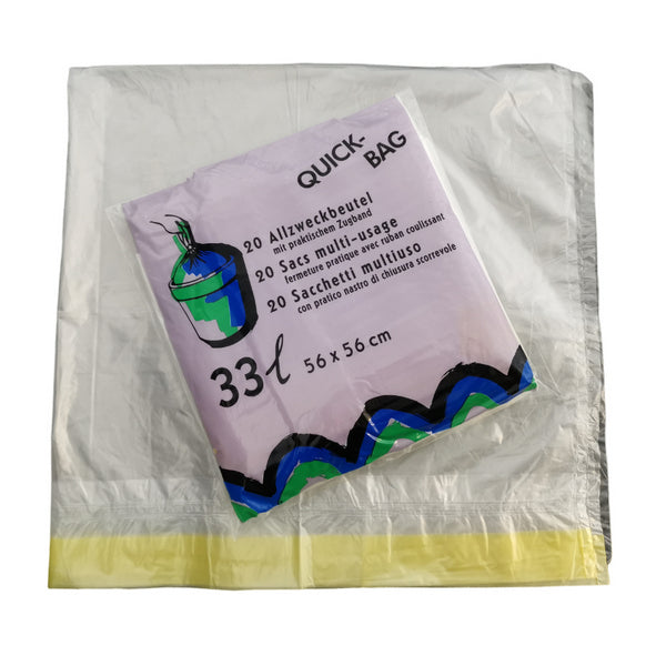 Einlagebeutel 33lt mit Zugband HD-PE transparent 560x560+50mm,0.0