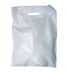 Grifflochtragtasche PE-LD, 0.05mm Weiss 34x45+10cm