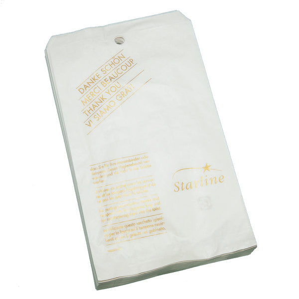 Hygienebeutel Starline 17x27.5cm weiss/gold