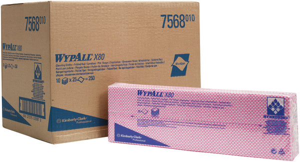 Wischtuch Wypall X80 interfold rot 41 x 33.5 cm