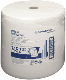 Wischtuch Wypall L40 1lg. 750 cps. weiss, Grossrolle 32X34cm