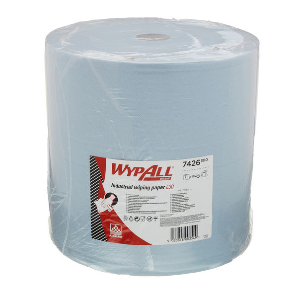 Wischtuch Wypall L30 3-lagig, Grossrolle, blau, Airflex, perf. 37