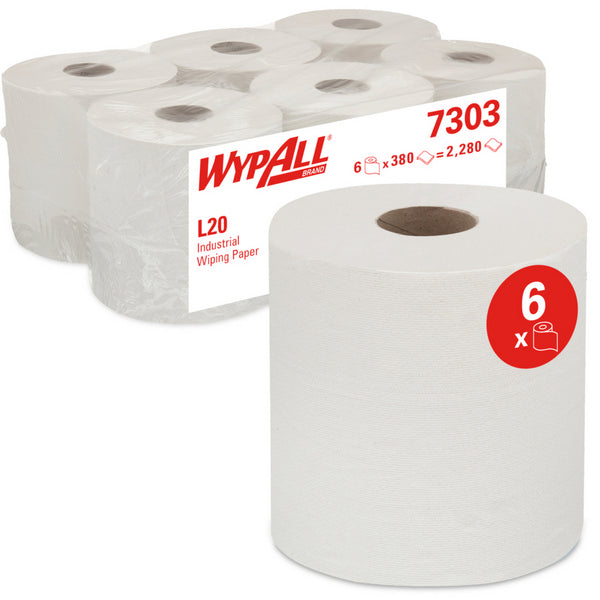 Wischtuch Wypall L20 2-lagig, weiss, Airflex 18,5x38cm / 336cps